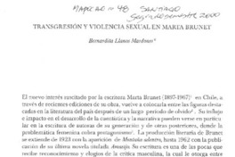 Transgresión y violencia sexual en Marta Brunet  [artículo] Bernardita Llanos Mardones