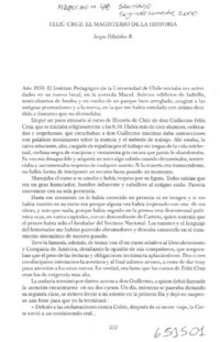 Feliú Cruz, el magisterio de la historia  [artículo] Sergio Villalobos R.