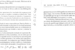Gabriela Mistral ante la crítica  [artículo] Haydée Ahumada Peña