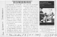 "Desencuentros"  [artículo] Elizabeth Subercaseaux