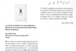 La estancia de Apaltas y las casas de Mendoza  [artículo] Mauro Matthei OSB