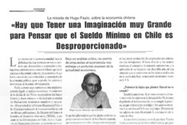 "Hay que tener una imaginación muy grande para pensar que el sueldo mínimo en Chile es desproporcionado"  [artículo] María Teresa Medina
