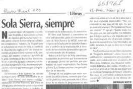 Sola Sierra, siempre  [artículo] Hernán Soto