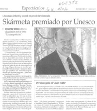 Skármeta premiado por Unesco  [artículo]