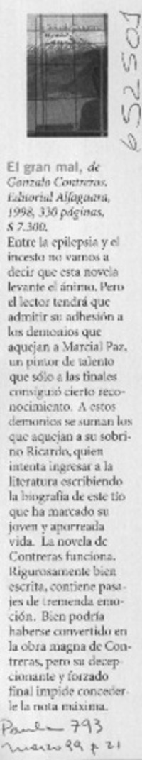 El gran mal  [artículo] Graciela Romero