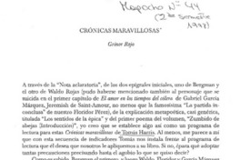 Crónicas maravillosas  [artículo] Grínor Rojo