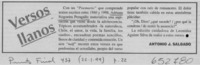 Versos llanos  [artículo] Antonio J. Salgado