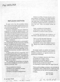 Reflejos cautivos  [artículo] Paz Molina