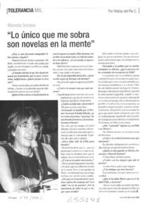 "Lo único que me sobra son novelas en la mente"  [artículo] Matías del Río C.