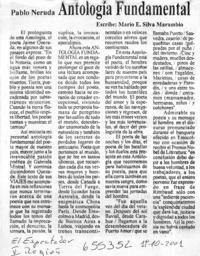 Pablo Neruda, Antología fundamental  [artículo] Mario E. Silva Marambio