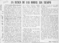 En busca de las horas sin tiempo  [artículo]Helio Venegas A.