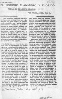 El hombre flamígero y florido  [artículo] Miguel Angel Díaz A.
