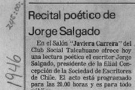 Recital poético de Jorge Salgado  [artículo].