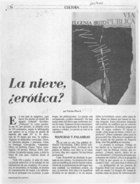 La nieve, erótica?  [artículo] Patricio Ríos S.