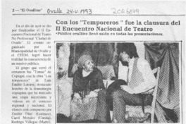 Con los "Temporeros" fue la clausura del II Encuentro Nacional de Teatro  [artículo].