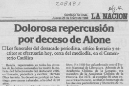Dolorosa repercusión por deceso de Alone