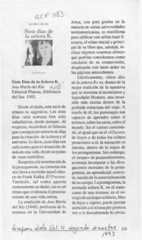 Siete días de la señora K  [artículo] Eduardo Briceño.