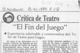 "El fin del juego"  [artículo] Carola Oyarzún L.