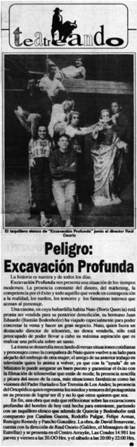 Peligro, Excavación profunda