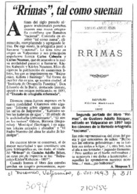 "Rrimas", tal como suenan  [artículo] Adolfo Simpson T.