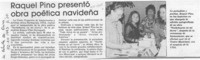 Raquel Pino presentó obra poética navideña  [artículo].