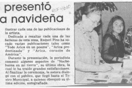 Raquel Pino presentó obra poética navideña  [artículo].