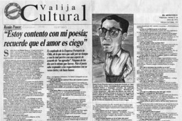 "Estoy contento con mi poesía, recuerde que el amor es ciego"  [artículo] Eugenio Rodríguez.