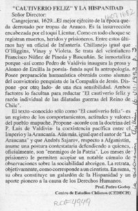 "cautiverio feliz" y la hispanidad  [artículo] Pedro Godoy.
