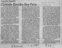 Cuando escribo soy feliz