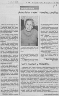 Antonieta, mujer, maestra, poetisa