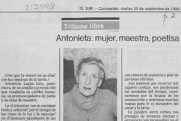 Antonieta, mujer, maestra, poetisa