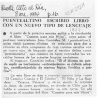Puentealtino escribió libro con un nuevo tipo de lenguaje  [artículo].