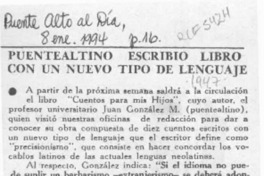 Puentealtino escribió libro con un nuevo tipo de lenguaje  [artículo].