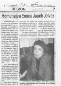 Homenaje a Emma Jauch Jélvez  [artículo].
