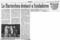 Lo Barnechea destacó a fundadores  [artículo] María Isabel Gil.