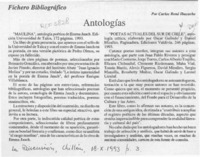 Antologías  [artículo] Carlos René Ibacache.