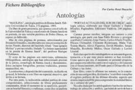 Antologías  [artículo] Carlos René Ibacache.
