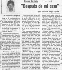 "Despues de mi casa"