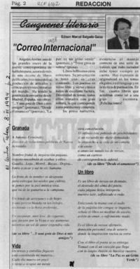 "Correo internacional"  [artículo] Edison Marcel Salgado Galaz.
