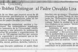 U. Adolfo Ibáñez distingue al padre Osvaldo Lira  [artículo].