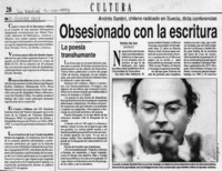 Obsesionado con la escritura de Donoso  [artículo] Verónica San Juan.