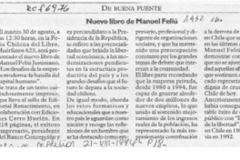 Nuevo libro de Manuel Feliú  [artículo].