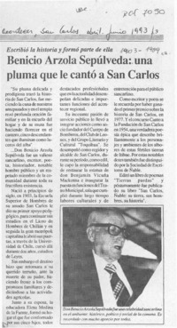 Benicio Arzola Sepúlveda, una pluma que le cantó a San carlos