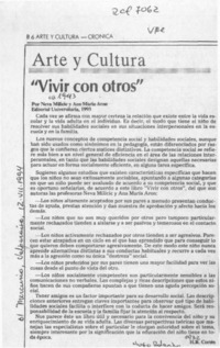 Vivir con otros  [artículo] H. R. Cortés.