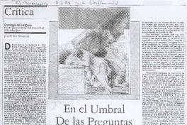 En el umbral de las preguntas ontológicas