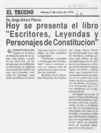 Hoy se presenta el libro "Escritores, leyendas y personajes de Constitución"  [artículo].