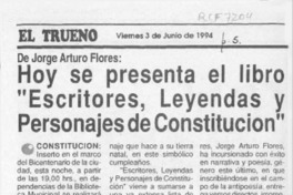 Hoy se presenta el libro "Escritores, leyendas y personajes de Constitución"  [artículo].