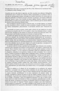 Reseñas  [artículo] Guillermo Gotschlich R.