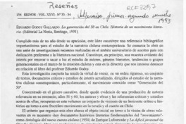 Reseñas  [artículo] Guillermo Gotschlich R.