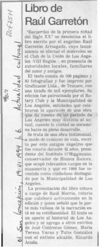 Libro de Raúl Garretón  [artículo].